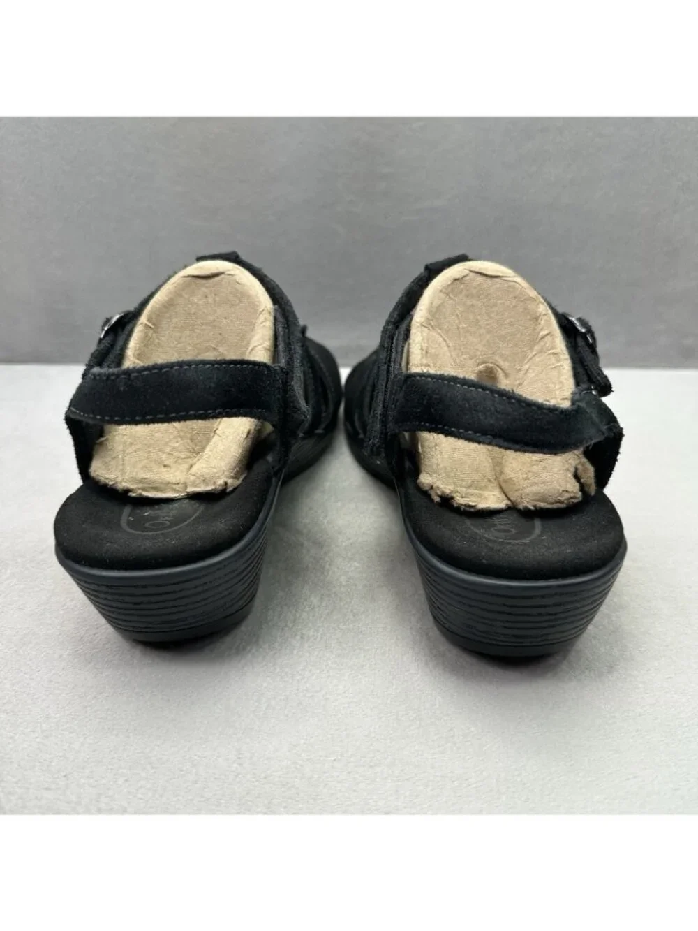 OrthoFeet Hope 62037 Womens Size 9.5 (B) Gladiator Sandals Black Leather Comfort